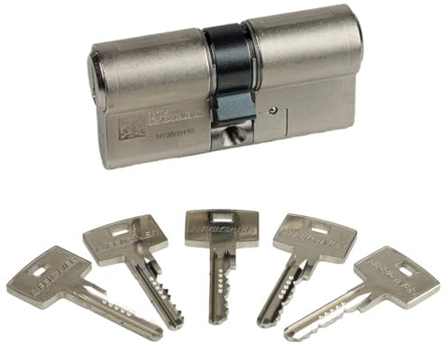 ABUS MAGTEC 2500 Doppelzylinder 45|45 | Magnet-Technologie | Kopierschutz Bohrschutz Ziehschutz | Not- und Gefahrenfunktion | Patentschutz | 5 Schlüssel + Sicherungskarte | Einzelschließend