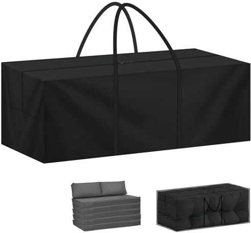 LAMUNI Gartenpolster Auflagentasche XXL 200x60x80cm Aufbewahrungstasche Gartenauflagen Wasserdicht Polsterauflagen Schutzhülle mit Tragegriff, 420D Oxford Tasche für Weihnachtsbaum, Auflagen