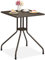 Relaxdays Gartentisch Holz-Optik, eckig, HxBxT: 75 x 61 x 61 cm, Balkontisch, Kunststoff & Stahl, Outdoor Tisch, braun