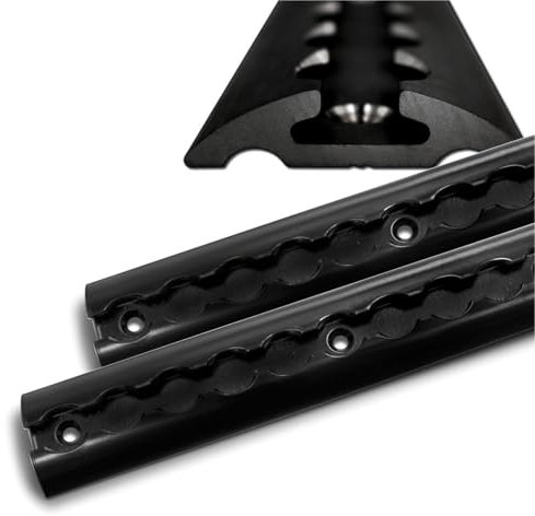 Airlineschiene schwarz halbrund, Alu Zurrschiene 2X 1,5 Meter, hohe Stabilität und Langlebigkeit, für Anhänger, Camper, PKW, Werkstatt, Wohnmobil usw.