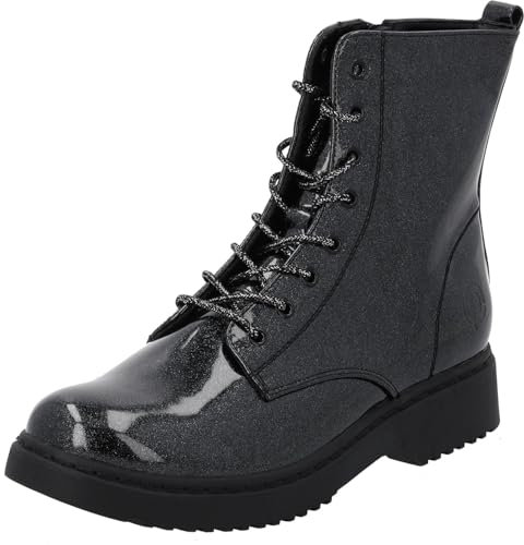 Palado Stiefeletten Damen Djerba Gloss by Sila Sahin – bequeme Boots - leicht gefütterte Stiefel - modische Winterschuhe Schwarz UK3,5 - EU36