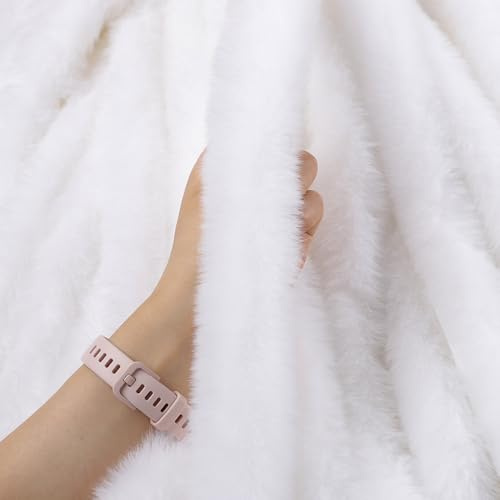 WANYI Kunstfell zum Basteln 5CM Kunstpelz Kunstfell Band Plüsch Fell Stoff Langhaarplüsch Meterware für DIY-Handwerksnähen, Kleidung, Gardinen, Weihnachtsschmuck, Geschenkdekoration (1M, Weiß)