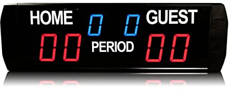 IUBGFTO LED Digital Sports Scoreboard Portable Scoreboard Electronic 6 Digits Football Score Display with Remote Control