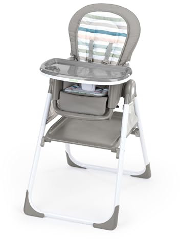 Ingenuity, Proper Positioner Create Up! Multi-Mode Folding High Chair with 9 Functions, Multi-Activity Desk and Tower, Storage Pockets, Soulful Skies, 0 Months-5 Years