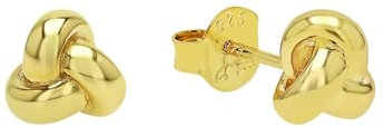 Amor Ohrstecker 925 Sterling Silber Damen Ohrschmuck, 0,8 cm, Gold, Knoten, Kommt in Schmuck Geschenk Box, 2039988