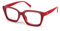 MMOWW Oversized Reading Glasses for Women - Anti Blue Light Glasses with Square Frame (Red, +2.0)