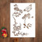 GEEHUA Lot de 2 grands pochoirs de peinture murale réutilisables de taille A4 - Motif : branches et papillons - Pour peinture sur bois, murs, toile, tissu