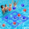 Morpion Geant pour Jeux de Piscine,Jeux Gonflable Piscine, (140 x 140 CM Aufgeblasen),Jeu de Lancer D'anneaux pour Pool Party,pour Enfants et Adultes (Bleu Clair)