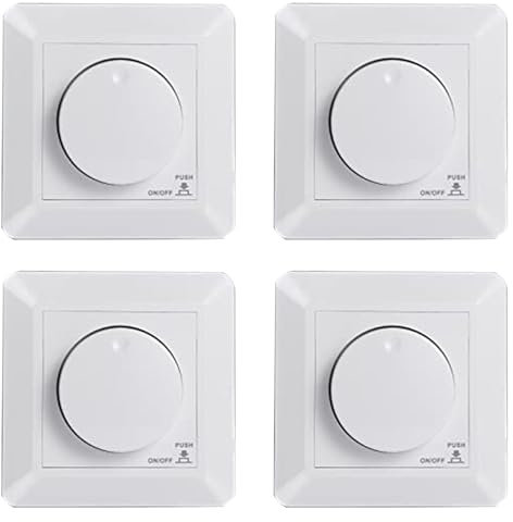 MVOSJFIE 4X LED Dimmer Switch, Flush-Mounted Dimmer for Dimmable LED and, 5-300 W Dimmer Switch LED, Phase Control Dimmer