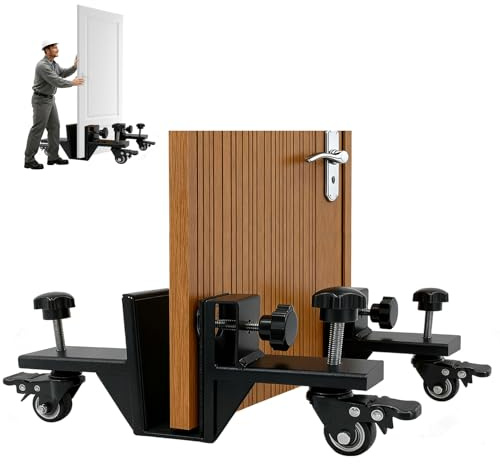 2er Set Tür-Transportwagen mit Rollen, 80 kg Tragkraft Schwerlast Türheber, Einstellbar für 25–45 mm Tür- und Fensterpaneele, Ideal für Türmontage