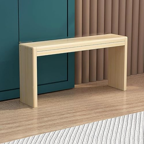 Eingangsbank Holz Retro Küchenbank für Esszimmer schmales Fußbett Bank Naturholz Design 150x40cm