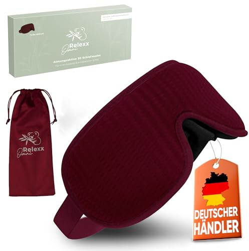 Schlafmaske für Frauen Herren 3D Augenmaske Sleep Mask Eye Mask für Reisen | Schlafbrille Damen bequem aus weichem Memory Foam mit 3D Augenaussparung für Reisen Powernaps und Ruhephasen (W)