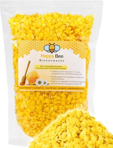 100% reine Bienenwachs Pastillen | 100 Gramm - natürliches Bienenwachs | Wachspastillen | Ideale Pastillen für Naturkosmetik, Kerzenherstellung und Bienenwachstücher - Beeswax
