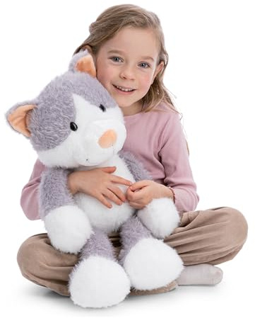NICI Kuscheltier Katze Felli 50cm - grau - 62963 | Stofftier aus weichem Plüsch, niedliches Plüschtier zum Kuscheln und Spielen, für Kinder & Erwachsene, tolle Geschenkidee