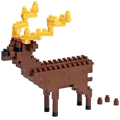 nanoblock NBC-014 - Sika Deer / Sikahirsch, Minibaustein 3D-Puzzle, Mini Collection Serie, 140 Teile, Schwierigkeitsstufe 2, mittel