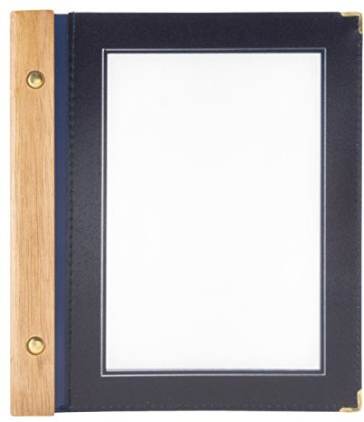 SECURIT Wood A5 Menukarte inkl. 2 dopplete Einlage für Menüs (für 4 Seiten A5), Blau