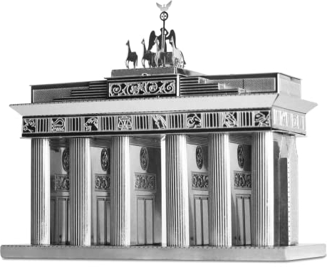 Fascinations MMS025 Metal Earth Metallbausätze - Wahrzeichen Brandenburger Tor, lasergeschnittener 3D-Konstruktionsbausatz, 3D Metall Puzzle, DIY Modellbausatz mit 2 Metallplatinen, ab 14 Jahre