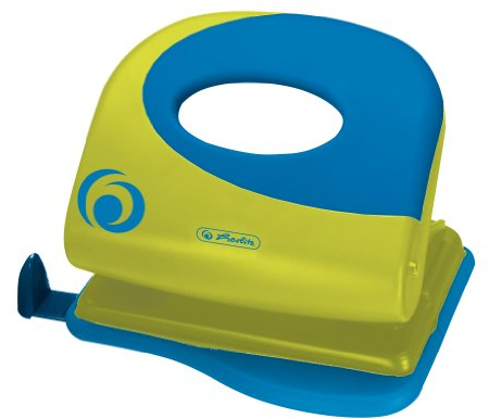 Herlitz Bürolocher, 2.0 mm, Ergonomie mit Anschlagschiene, sporty lemon