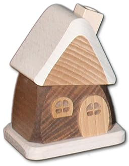 Holzwaren Egermann kleines Räucherhaus aus Holz - Hübsches Rauchhaus in der Farbe: Braun - Maße: ca. 9 x 6 x 7 cm - Made in Germany