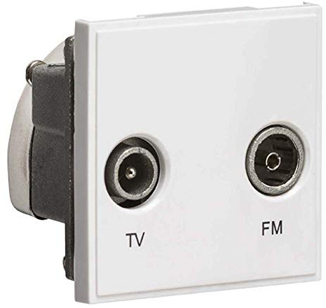 Knightsbridge Diplexed TV/FM DAB Outlet Module 50 x 50mm - White
