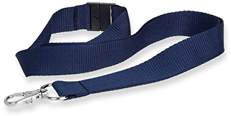 KANDINSKY 20x900mm Schlüsselbänder Lanyards, 25 Stück Dunkelblau, 20x900 mm mit Sicherheitsclip, geeignet für Messen, Events und Veranstaltungen, Ausweishüllen und Skipass