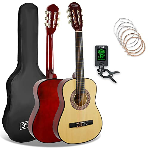 3rd Avenue 1/2 Größe Kinder-Klassikgitarre Mit Spanischen Nylonsaiten Im Anfängerpaket – Natur