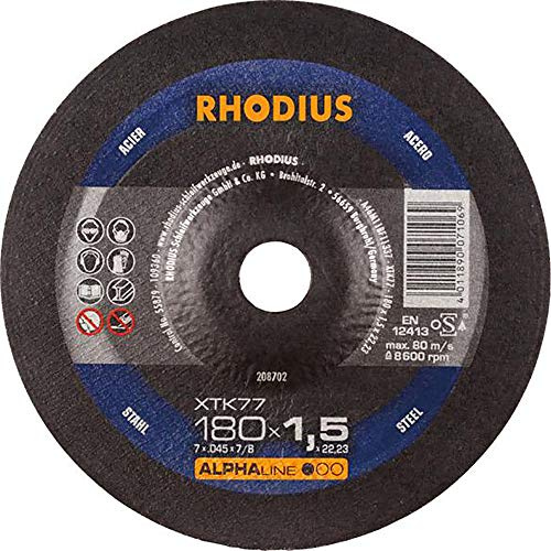 RHODIUS Disque à tronçonner XTK77 180 x 1,5 mm coudé