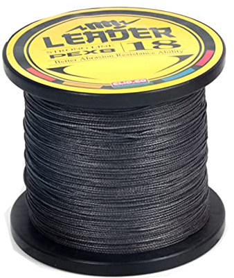 LSHEL Geflochtene Angelschnur 8fach 1000m PE Super Starke Geflochtene Schnüre für Süßwasser Salzwasser, Schwarz, 4.0# 0.32mm/22.6kg/45lb