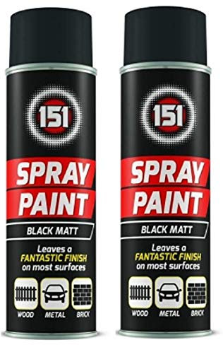 Bombe de peinture de qualité supérieure - 250 ml - Mat et brillant - Pour voiture, bois, métal, plastique, graffiti (2, noir mat)