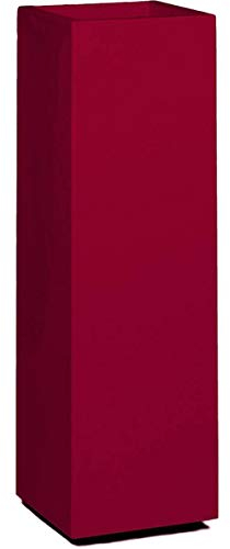 Fleur Ami – Bandeja de fibra de vidrio gelcoat 40 x 40 x 120 cm Ext. Cuadrado Top Rojo Rubí - Elige Tu Altura: H 120 cm - Color: Rojo