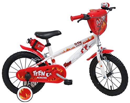Denver 14 Teen Monster Ref. 2244 Kinderfahrrad, weiß/rot/schwarz