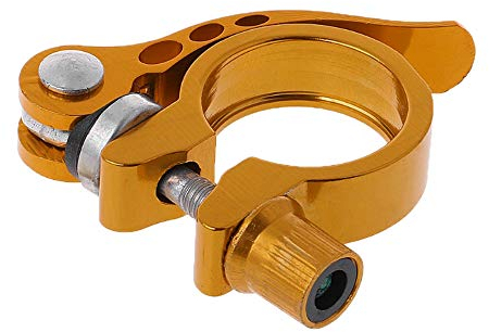 IKAAR Fahrrad Sattelklemme Sattelkloben Fahrradsattelklemmen 28,6mm Fahrradsattelstützenklemme aus Aluminiumlegierung Gold