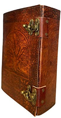 600 Seiten großes Lebensbaum-Journal, Leder-Tagebuch, geprägtes großes Notizbuch mit Baum des Notizbuches, handgefertigtes Leder-Tagebuch, Hexen-Tagebuch, Schreib-Leder-Notizbuch 7 x 10 (Büroprodukt)