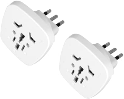 2 Stück Universal Reiseadapter, 16A Schuko Stecker auf UK USA AUS CN Buchse Konverter, Europa Italien auf Schuko Adapter