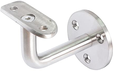 PRIOstahl Supporto per corrimano, da parete, per corrimano, 1 supporto per corrimano a parete, per tubo rotondo da 42,4 mm, con fissaggio a 3 fori, per avvitare, in acciaio inox V2A, ringhiere, scale