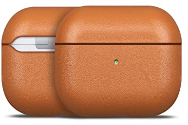 Haobobro Estuche de Cuero Compatible con Apple AirPods 3.ª generación - Hecha a Mano con auténtica Piel - Fundas AirPods 3 Case Cover - Funda Protectora de Piel para AirPods 3 - Color marrón