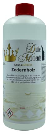 Sauna Aufguss Konzentrat Zedernholz - 1 Liter in HDPE-Flasche mit Tropfverschluss und Kindersicherung