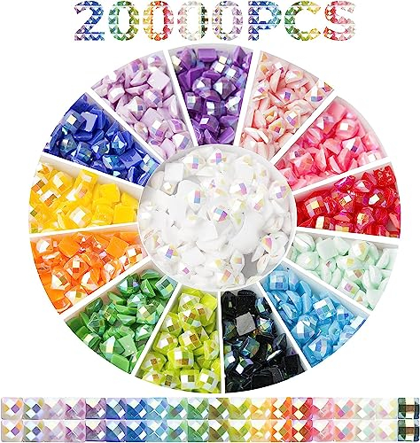 20 Farben AB Diamond Painting Eckige Steine, Diamond Painting Zubehör für 5D Diamant Painting, Diamant-Malerei-Zubehör Diamanten für Diamond Painting Erwachsene, 20.000 Stück Diamond Painting Steine
