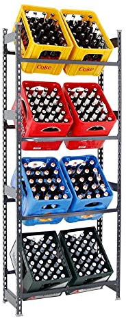 PROREGAL Getränkekistenregal High Big Camel | Anthrazit | 8 Kisten | HxBxT 200x80x30cm | Kistenregal Getränkeregal Wasserkistenregal Bierkistenregal