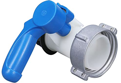 Ruolin Universaladapter für IBC Wassertank, IBC Auslaufhahn Tank Zubehör Absperrhahn Kugelhahn Innendurchmesser 62mm DN40 für Wassertank Ablasshahn, Regentonne, Kanister