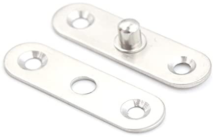 360-Grad-Drehscharnier aus Edelstahl, Türdrehpunkt nach oben und unten, Welle 75/95/100 mm (Color : Silver, Size : One size)