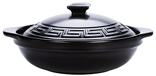 Clay Pot For Cooking, Korean Stone Pot With Lid, Ceramic Casserole Hot Pot Bibimbap And Soup, Chinese Casserole Clay Cooking Pot (2.1L)