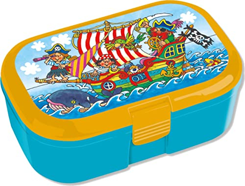 Lutz Mauder Lunchbox * PIRAT PIT PLANKE * für Kinder | 10692 | Perfekt für Kinderpiraten | Vesperdose Brotdose Brotzeit Schule Grundschule Einschulung Polizeiauto