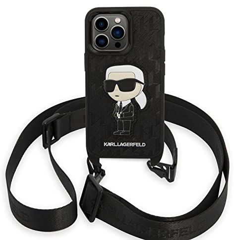 Karl Lagerfeld KLHCP14LSTKMK Hülle für iPhone 14 Pro 6,1 Schwarz hardcase Monogram Ikonik Patch