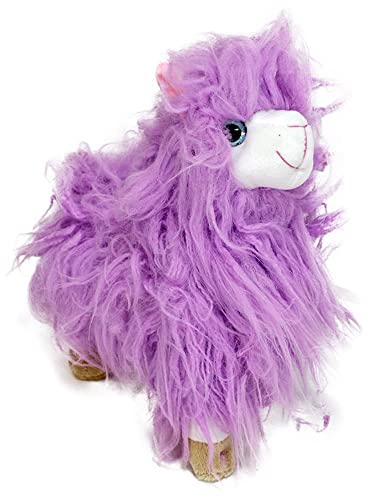 BEMIRO Langhaar Lama Kuscheltier - 26 cm - lila, Alpaka Kuscheltier, Alpaka Stofftier, Alpaka Plüschtier, Stofftier Alpaka, Lama Kuscheltier, Kuscheltier Lama