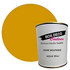 BOX DECO COULEURS Peinture meuble métal à base de laque acrylique aspect satin Aqua Métal - 750 ml / 7.5m², Jaune Moutarde