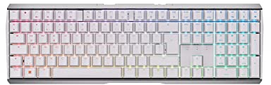 CHERRY MX 3.0S Wireless, Kabellose mechanische Gaming-Tastatur mit RGB-Beleuchtung, Deutsches Layout (QWERTZ), Bluetooth-, Funk- oder Kabelverbindung, MX RED Switches, Weiß