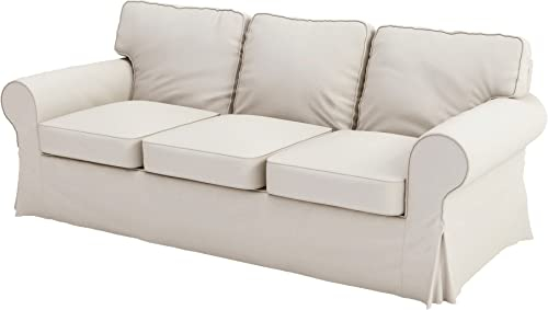 HomeTown Market Strapazierfähiger Sofabezug Ersatz kompatibel für IKEA Ektorp Sofa Cover. Slipcover nur. Sofa Nicht inbegriffen. (Polyester 3-sitzer Beige)