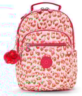 Kipling SEOUL S Kleiner Rucksack, Latin Cheetah (Rot)