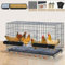 Cages pour poules bon marché avec plateau à ordures et pelle à œufs, grand poulailler d'extérieur/intérieur pliable avec serrure de porte (6 tailles) (Color : B, Size : 130 x 60 x 72 cm with Top d